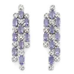 Genuine 4.33 ctw Tanzanite & Diamond Earrings 14K Gold