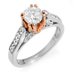 Natural 1.40 ctw Diamond Ring 14K Multi tone Gold