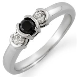 Natural 0.50 ctw White & Black Diamond Ring 10K Gold