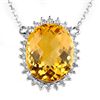 Image 1 : Genuine 15.75 ctw Citrine & Diamond Necklace White Gold