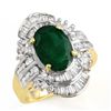 Image 1 : Genuine 3.45 ctw Emerald & Diamond Ring 14K Yellow Gold