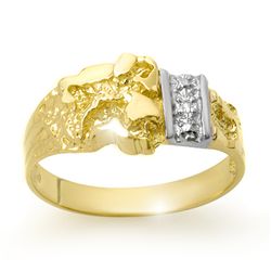 Natural 0.01 ctw Diamond Men's Ring 10K Yellow Gold