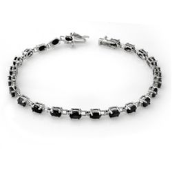 Genuine 9.10 ctw Sapphire Bracelet 10K White Gold
