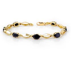 Genuine 7.0 ctw Sapphire Bracelet 10K Yellow Gold