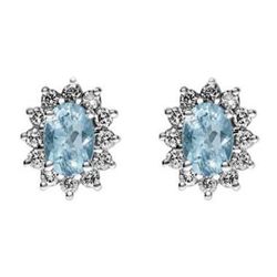 Genuine 1.88 ctwAqua Marine Earring 14kt Yellow or White Gold 2.1g