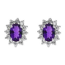 Genuine 2.08 ctwAmethyst Earring 14kt Yellow or White Gold 2.1g