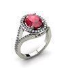 Image 1 : Ruby 3.73 ctw & Diamond Ring 18kt W/Y  Gold