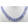 Image 3 : Natural 2Row Tanzanite Smooth Teardrop Beads Stringing Necklace Gemstone 121.00ctw with brass clasp