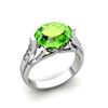 Image 1 : Genuine 4.09 ctw Peridot Ring 10kt White or Yellow Gold