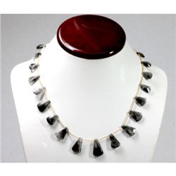 93.17 ctw Natural Smoke Quartz Bead Necklace with brass clasp
