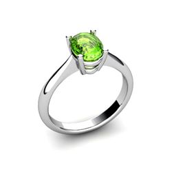 Genuine 1.35 ctw Peridot Ring 14kt White or Yellow Gold