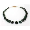 Image 1 : Natural Emeralds Smooth Teardrops Briolettes Graduated Stringing Necklace 122.70ctw with brass clasp