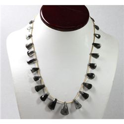 92.23 ctw Natural Smoke Quartz Bead Necklace with brass clasp