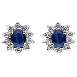 Genuine 2.00 ctw Sapphire Earring 14kt Yellow or White Gold 1.9g