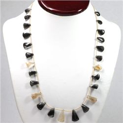 95.00 ctw Smoke Quartz Bead Necklace with brass clasp