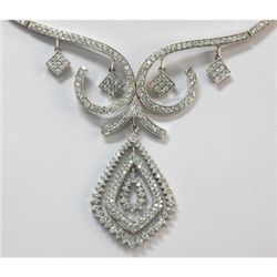 Genuine 3.68 ctw Diamond Necklace 14kt White Gold