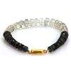 Image 1 : Natural Black Rutile and Tourmalated Quartz Faceted Graduated  Briolettes Bracelet 104.37ctw approxi