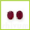 Image 1 : Genuine 3.10 ctw Ruby Stud Earrings 14kt Gold-White
