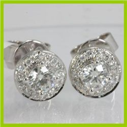 Genuine 0.49 ctw Diamond Earring 18kt Gold-White