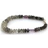 Image 2 : Natural Black Rutile Faceted and 2 Smooth Oval Amethyst Briolettes Bracelet  112.13ctw with brass cl