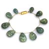 Image 1 : Natural Milky Calm Green Aquamarine Smooth Pear Shape Briolettes Stringing Bracelet 177ctw with bras