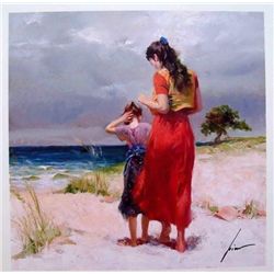 Pino - famous Artist & Illustrator - original Hand Signed Work "Beach Walk"
