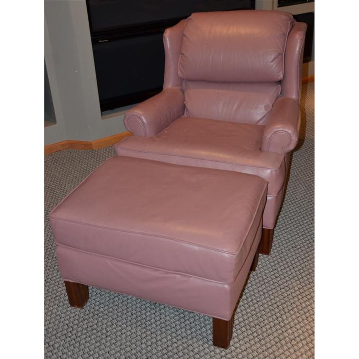 pink leather chair
