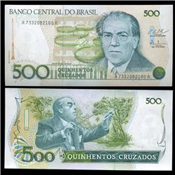 1986 Brazil 500 Crusados Crisp Uncirculated Note (CUR-05576)