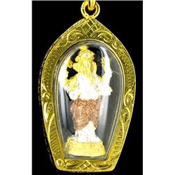 Gold Vermeil Ganesh Amulet (JEW-2565)