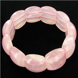 400twc Natural Rose Quartz Stretch Bangle Bracelet (JEW-3453)