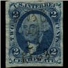 Image 1 : 1860s US Revenue Stamp 2c Certificate Blue Imperf (STM-1437)