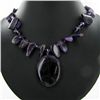 Image 2 : Amethyst & Crystal Necklace Earring Set (JEW-3450)