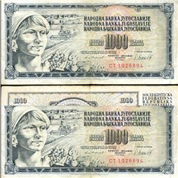 1981 Yugoslavia 1000 Dinara Circulated Note (CUR-05894)