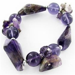 200twc Natural Amethyst Crystal Bracelet (JEW-3454)