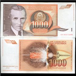 1990 Yugoslavia 1000 Dinara Scarce Hi Grade Note (CUR-05685)