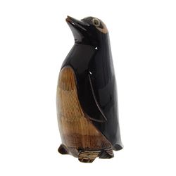 Water Buffalo Horn Scrimshaw Penguin RARE  (CLB-474)