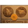 Image 1 : "God & Country" Set of 2 Tokens