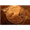 Image 1 : 1 oz .999 Pure Copper Round "Seated Liberty"