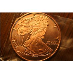 1 oz .999 Pure Copper Round "Seated Liberty"