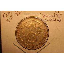 1938G German 2 Mark Silver