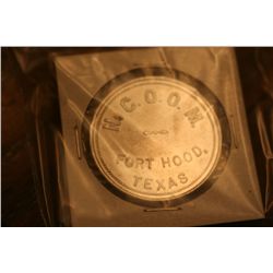 (5) N.C.O.O. M. Ft. Hood Texas Tokens