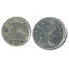 Image 1 : 1985 5¢ with gouged planchet and 2006P 25¢ with broken collar. Lot of 2 B.U. error coins.