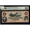 Image 1 : The Bank of Brantford 1859 $4 CH-40-12-06R PMG UNC63.