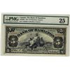 Image 1 : The Bank of Hamilton 1914 $5 #1472056 CH-345-20-04 PMG VF25, best example graded by PMG.