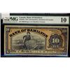 Image 1 : The Bank of Hamilton 1914 $10 #693248 CH-345-20-10 PMG VG10.