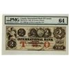 Image 1 : The International Bank of Canada 1858 $2 #16688 CH-380-10-10-12a PMG UNC64.