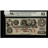 Image 1 : The International Bank1858 $2 #16603 CH-380-10-10-12a PMG UNC63.