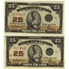 Image 1 : 1923 25¢ DC-24a J029047, DC-24b 082184 both PCGS AU50.