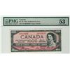 Image 1 : 1954 $1000 BC-36 #A/K0028920 PMG AU53. Rare Devil’s face example in nice condition. The note is brig