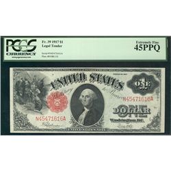 USA, Fr.39 1917 $1 Legal Tender PCGS EF45PPQ.